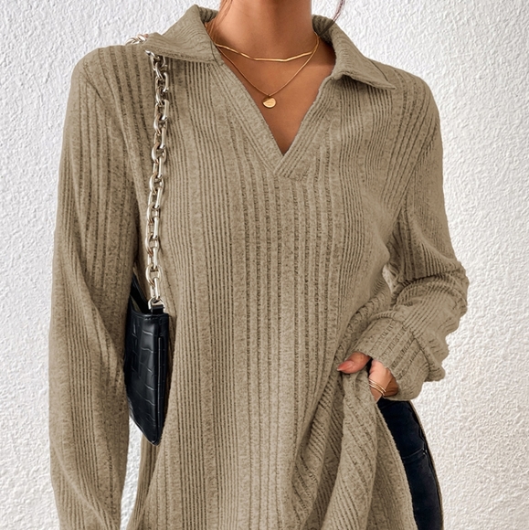 Slash & Sleek Long Sleeve Sweater - Picture 5 of 6